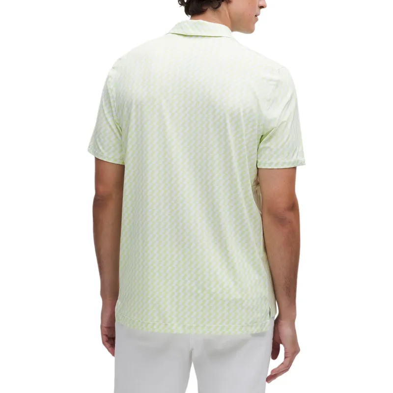Lululemon Logo Sport SS25 Polo Shirt Men's White Herbal Green Mountain Top Checkerboard-1
