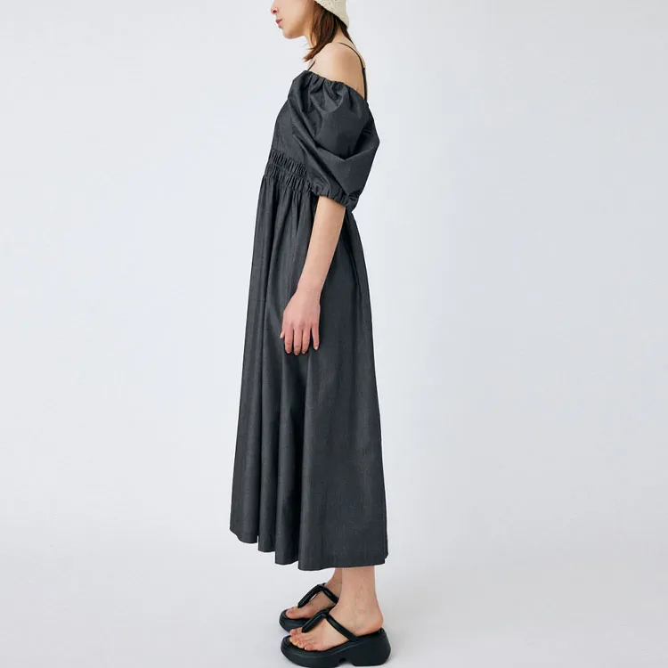 MOUSSY Short Sleeved Dresses Women's Black-4