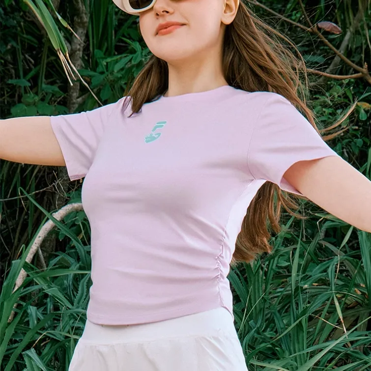 FILA FUSION FOBFUSION LIFE T Shirt Women's Lavender Butterfly-3