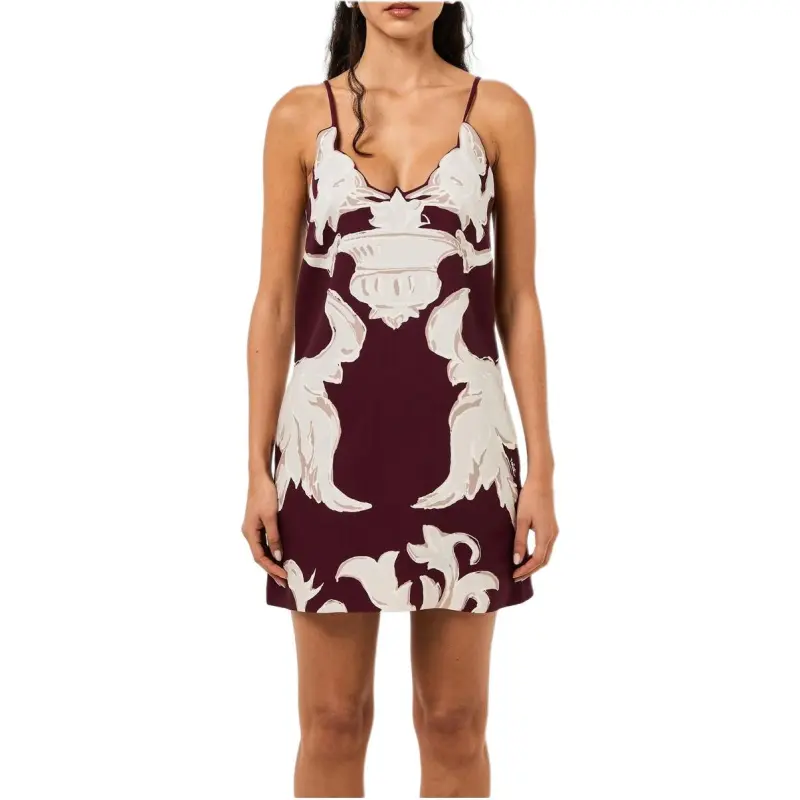 Valentino Slip Dresses Women's Red White-2