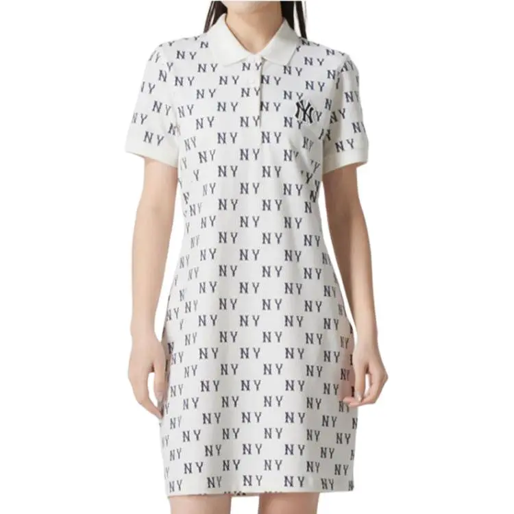 MLB SS25 Short Sleeved Dress Women's White-1