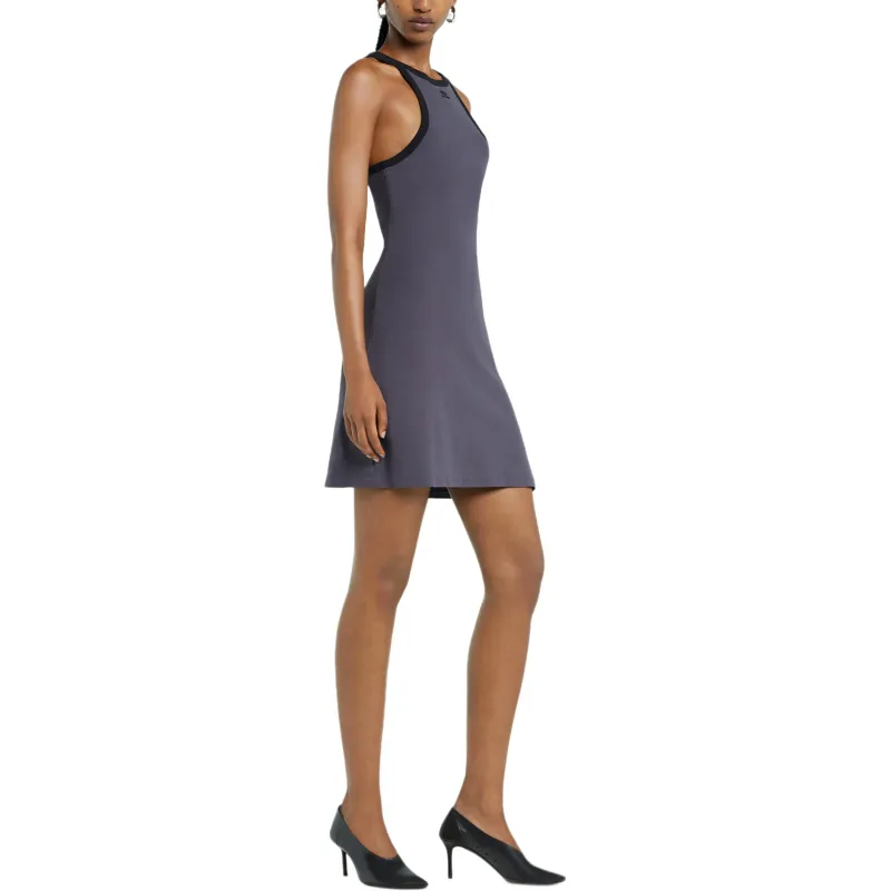 COURREGES Scuba Mini Dress 'Denim/Black'-3