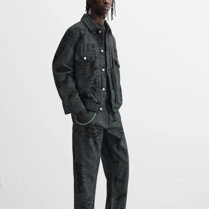 ZARA Denim Jackets Men Black-3