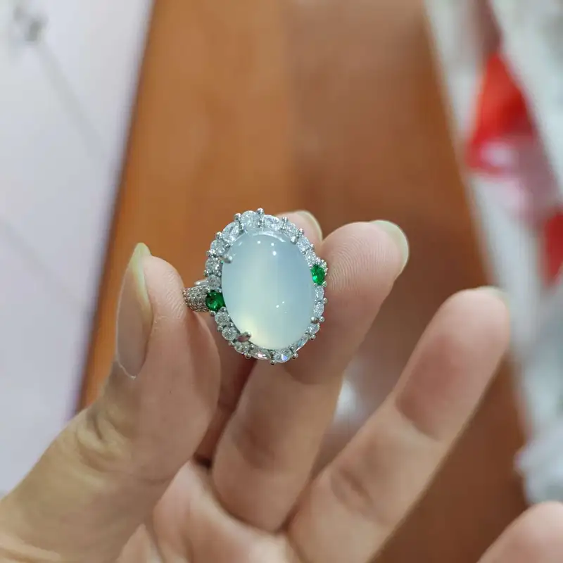 Gifts Chalcedony Jade Rings Unisex-5