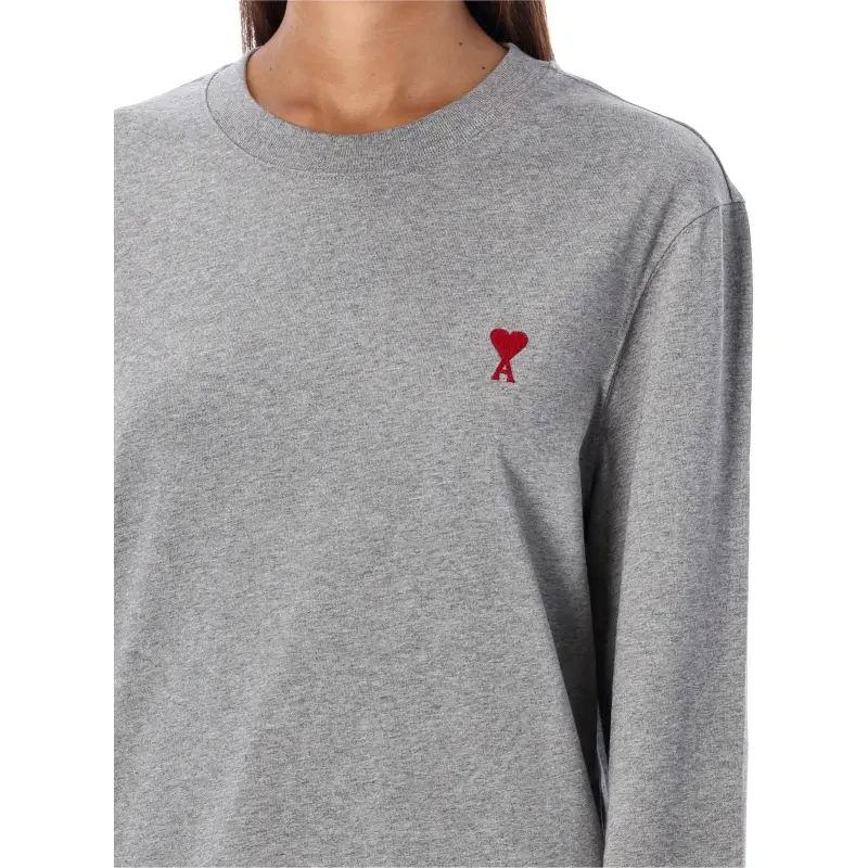 AMIPARIS Paris Ami De Coeur Logo Embroidered Long Sleeved T Shirt-2