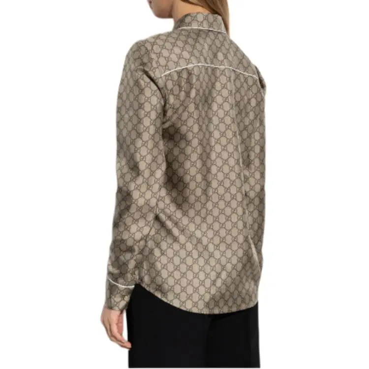 GUCCI Printed Twill Long Sleeve Shirt-2