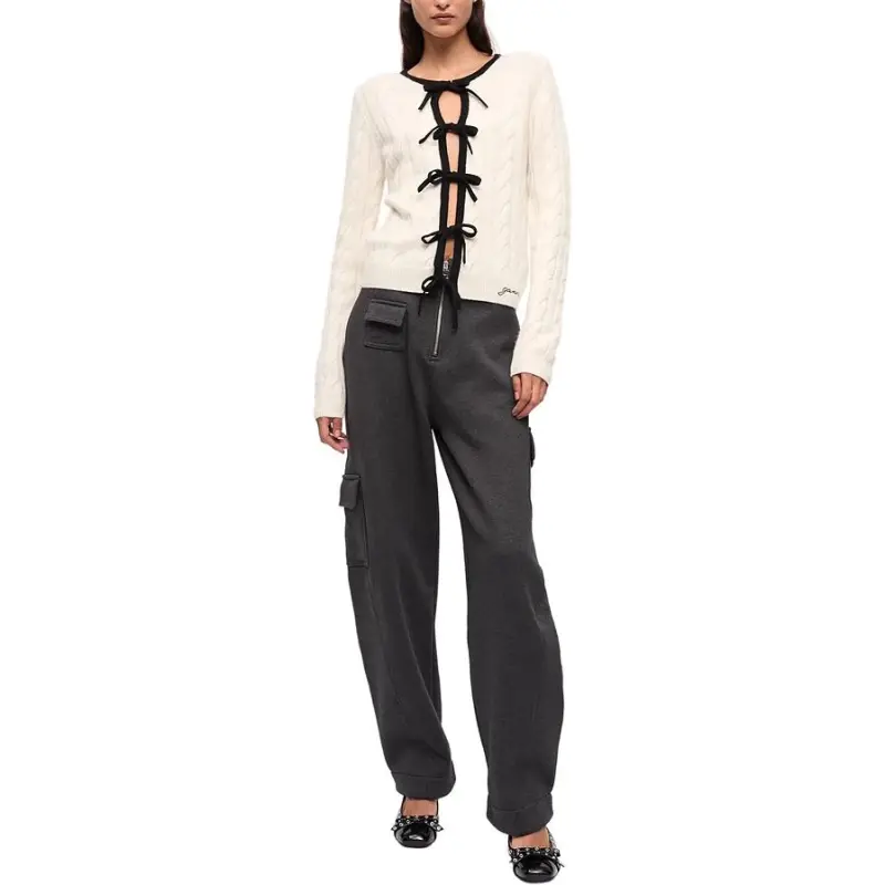 GANNI Lace up Fastening Cardigan-1