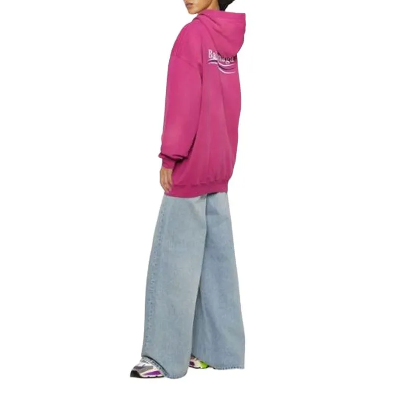 Balenciaga FW22 Sweatshirt Loose Fit Style Women's Rose Red-3
