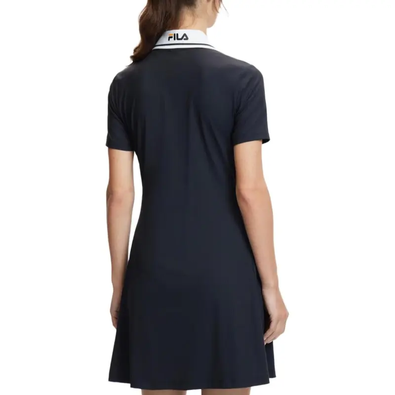 FILA Short-Sleeved Dresses Women's Dark Flow Black-5