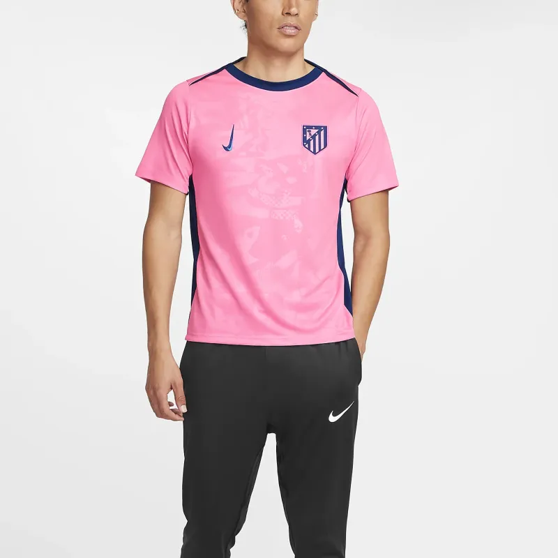 Nike Atlético MadridAcademy FW24 Pro Third Soccer Jerseys Men's Pink Glow/Blue Hollow/Blue Hollow-1