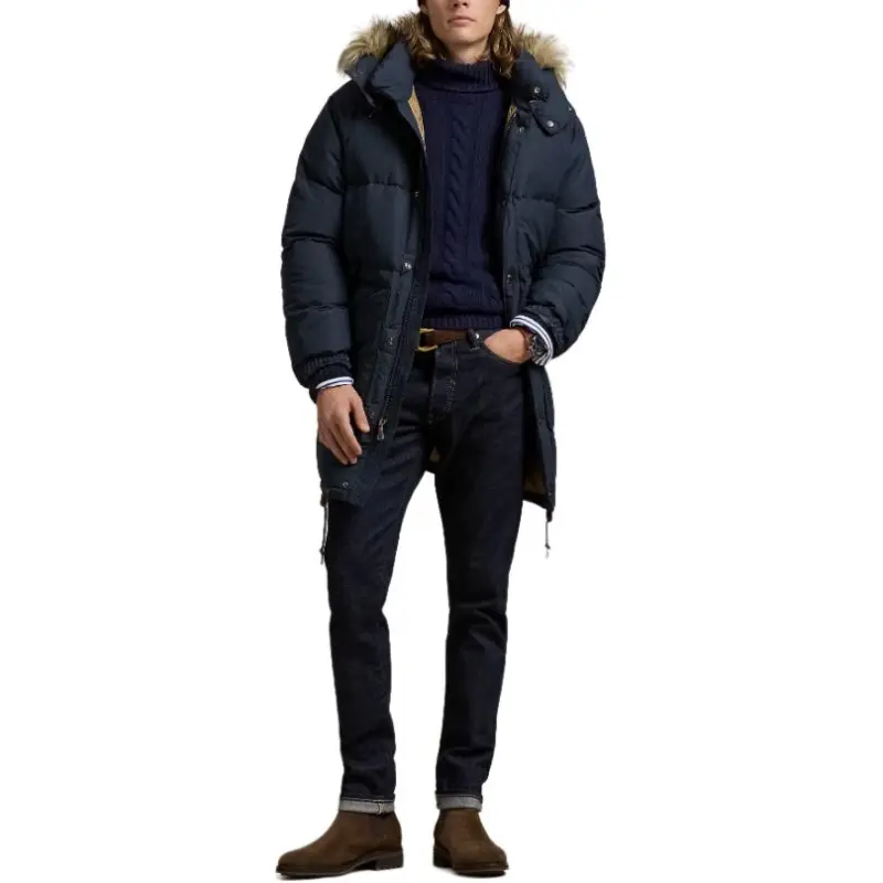 Polo Ralph Lauren The Wainwright Faux-Fur Down Coat Down Jacket Men's Marine Blue-2
