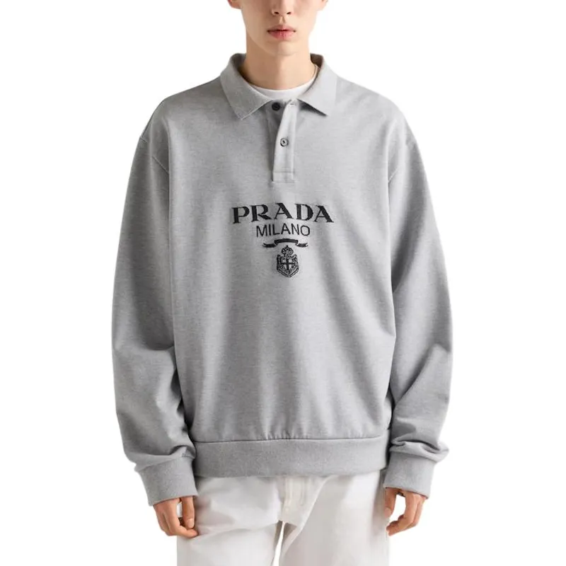 PRADA Polo Shirts Men Gray-1