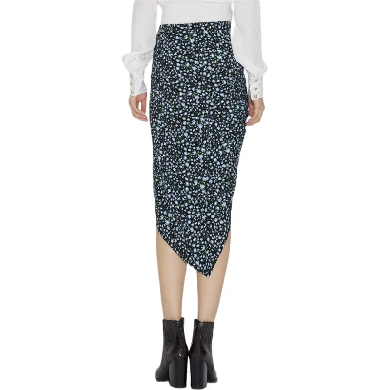 Bebe Casual Long Skirt Women's Black Blue-1