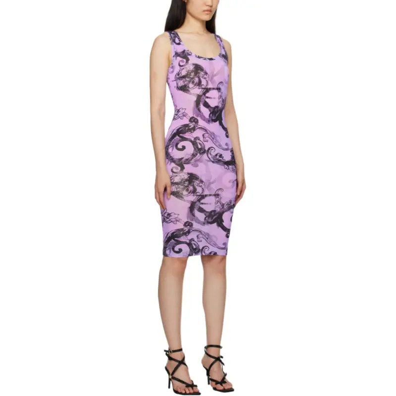 VERSACE JEANS Sleeveless Dress Women's Light Purple-2