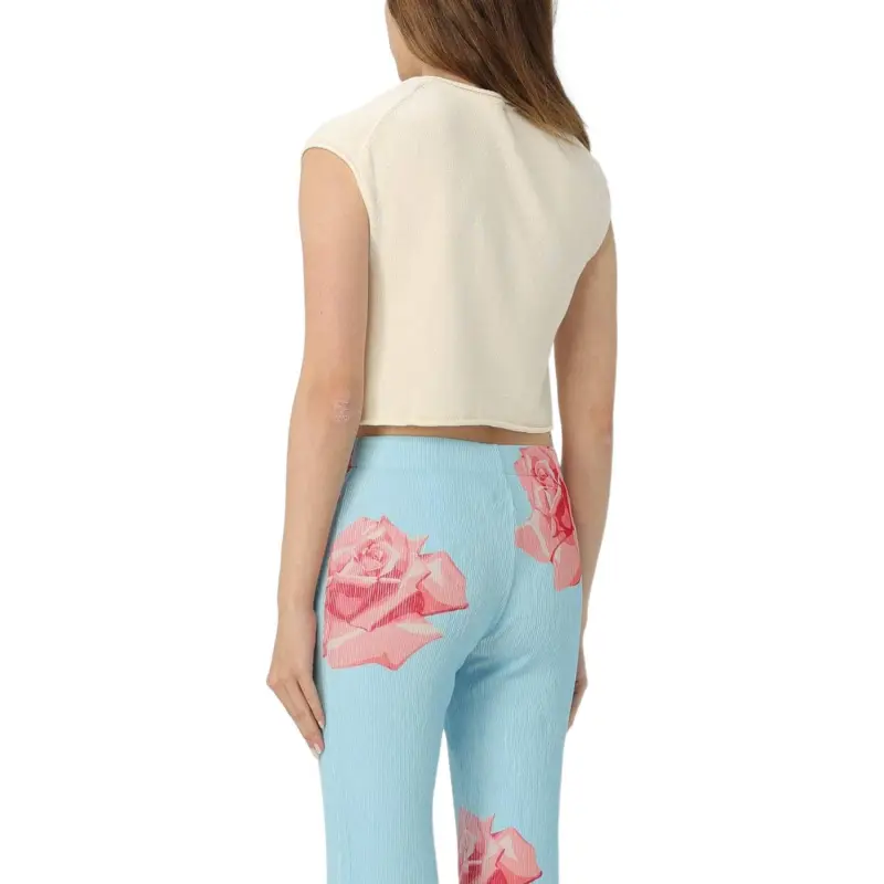 KENZO Floral Intarsia Knit Cropped Top-3