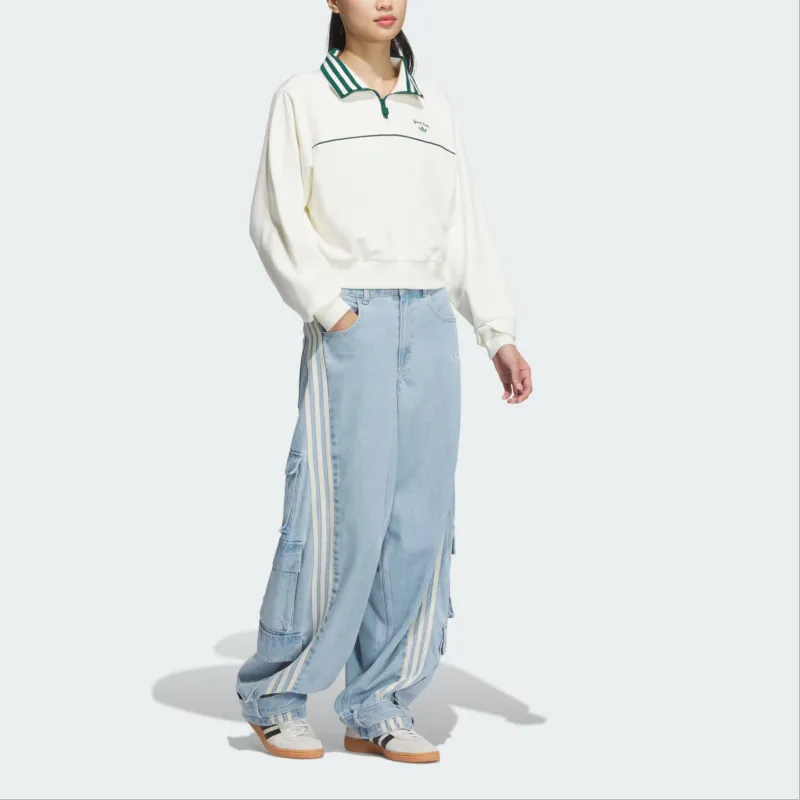 Adidas Originals RETRO SPORTY CLUB SWEATSHIRT Women's Jade White-1