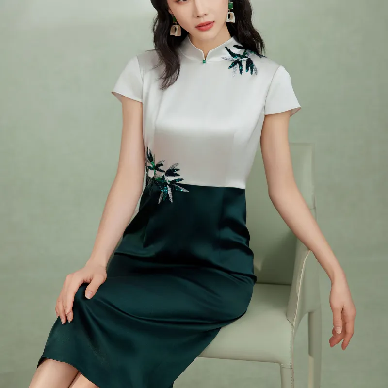 BBLLUUEE Short Sleeved Dress Women's Turquoise-3