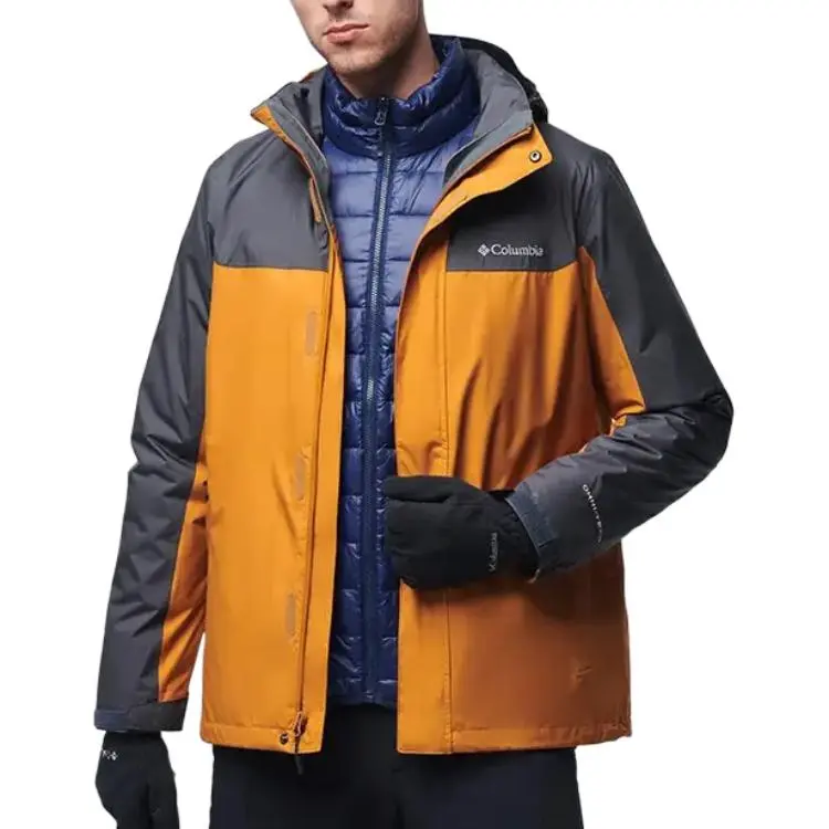 Columbia Water-Resistant Windproof Breathable Warm Heat Reflective Windbreaker Jacket Men's Orange-1