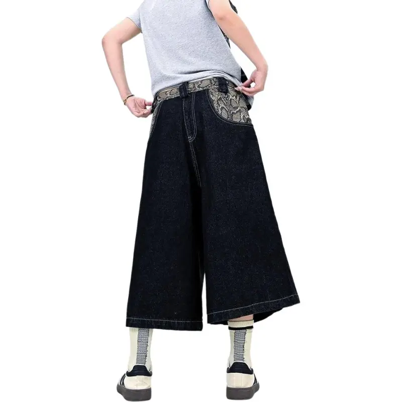 VINMUK Denim Shorts Unisex Black-4