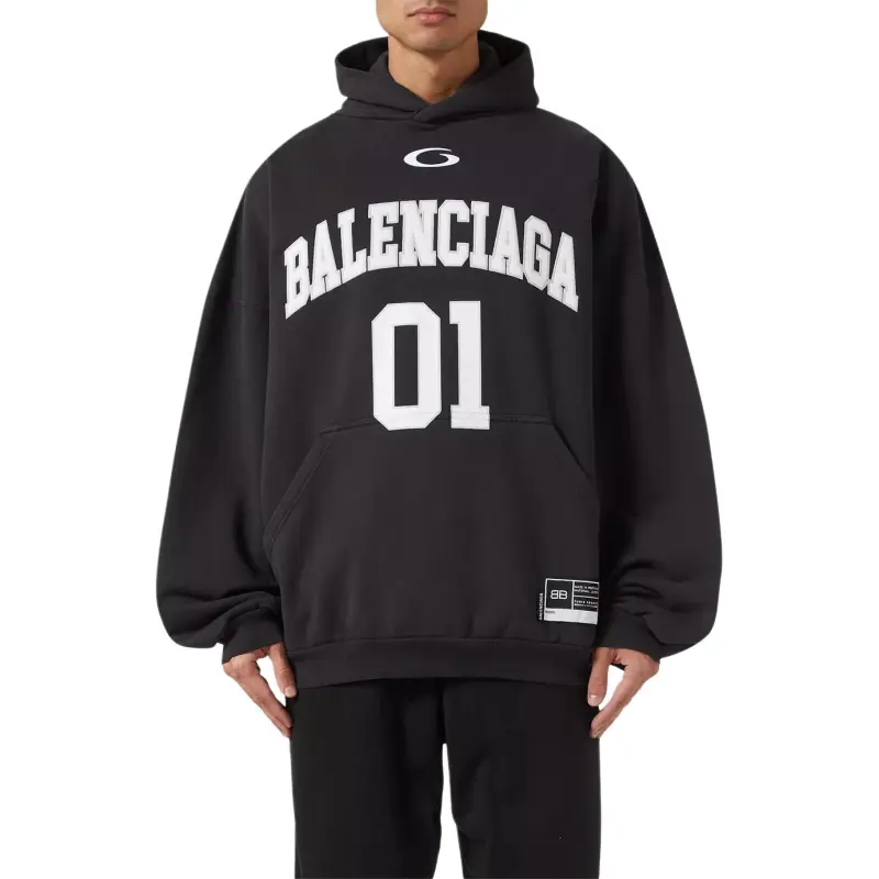 Balenciaga SS25 Sweatshirt Loose Fit Men's Black-3