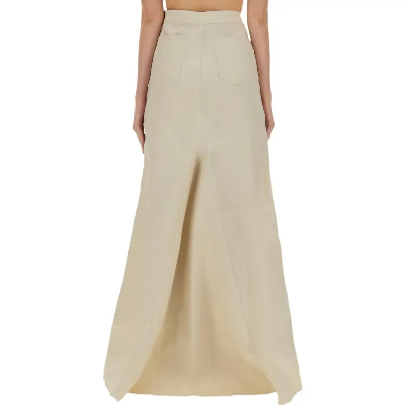 RICK OWENS/RO Denim Long Skirts Women's Khaki-1
