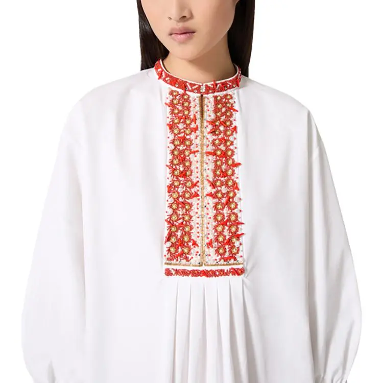 Valentino Long Sleeved Dress Women's White-5