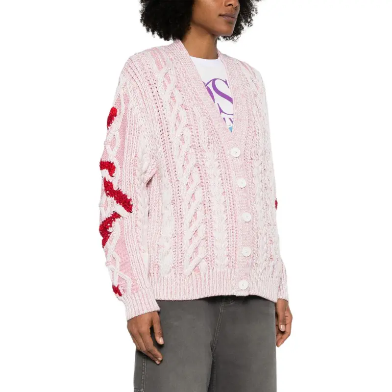 Givenchy Lunar Year Snake V Neck Cardigan 'Ivory/Pink'-3