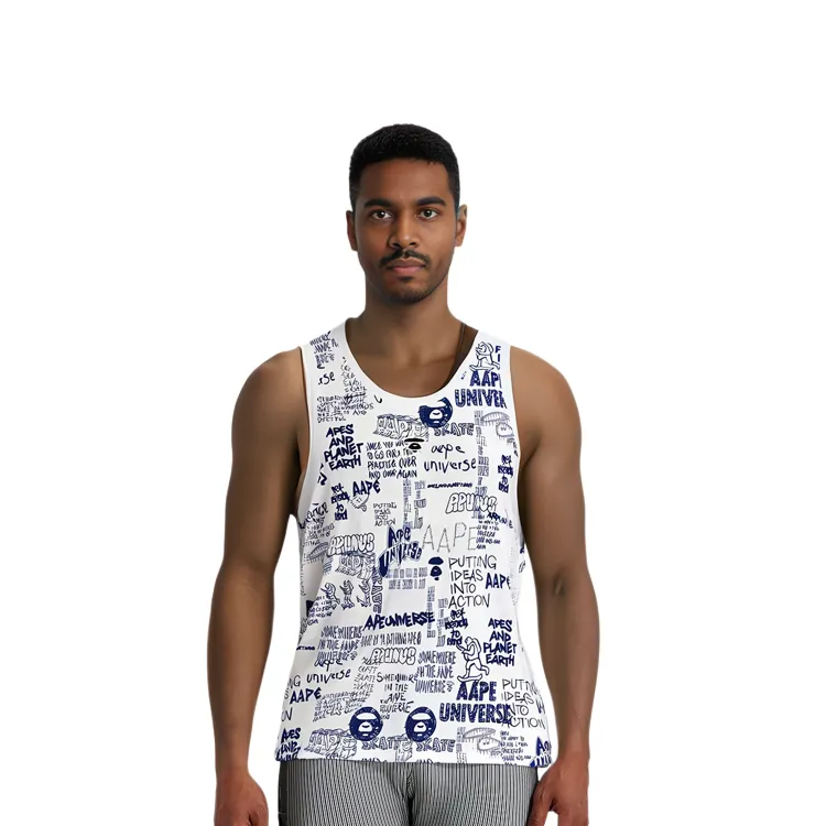 Aape Sketch print Cotton Tank Top-2