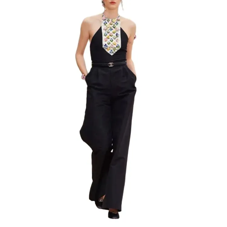 CHANEL Casual Pants Women's Black-1