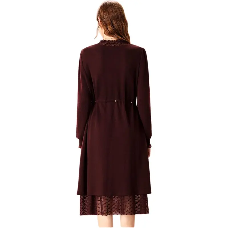 FENHONGMALI Long Sleeved Dresses Women's Purple-4