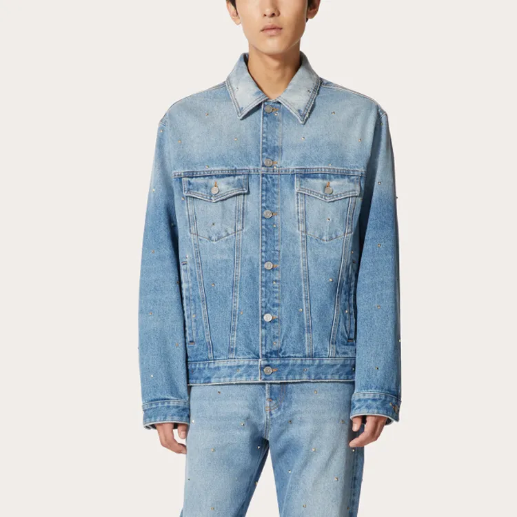 Valentino Buttoned Long Sleeved Denim Jacket-2