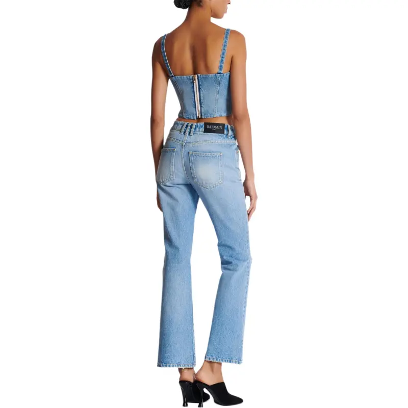 BALMAIN Denim Bustier Top-2