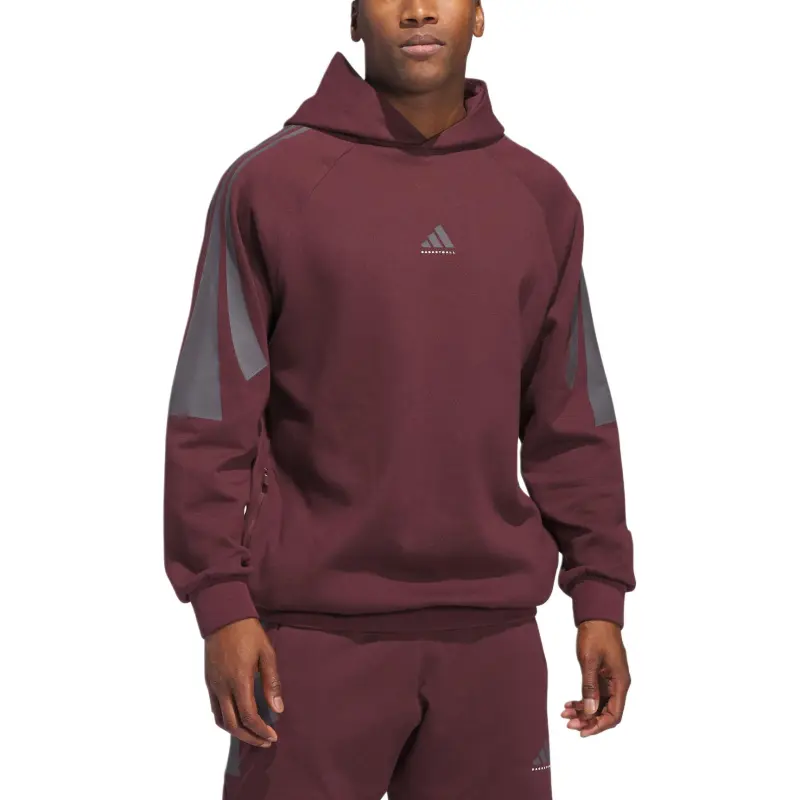 Adidas BASKETBALL THE 2025 COLLECTION CHAPTER 02 SPACER HOODIE Sweatshirt Unisex Aurora Gemstone Red-2