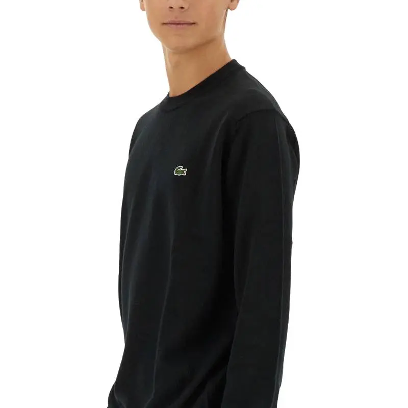 LACOSTE Logo Embroidered Crewneck Knitted Jumper-4