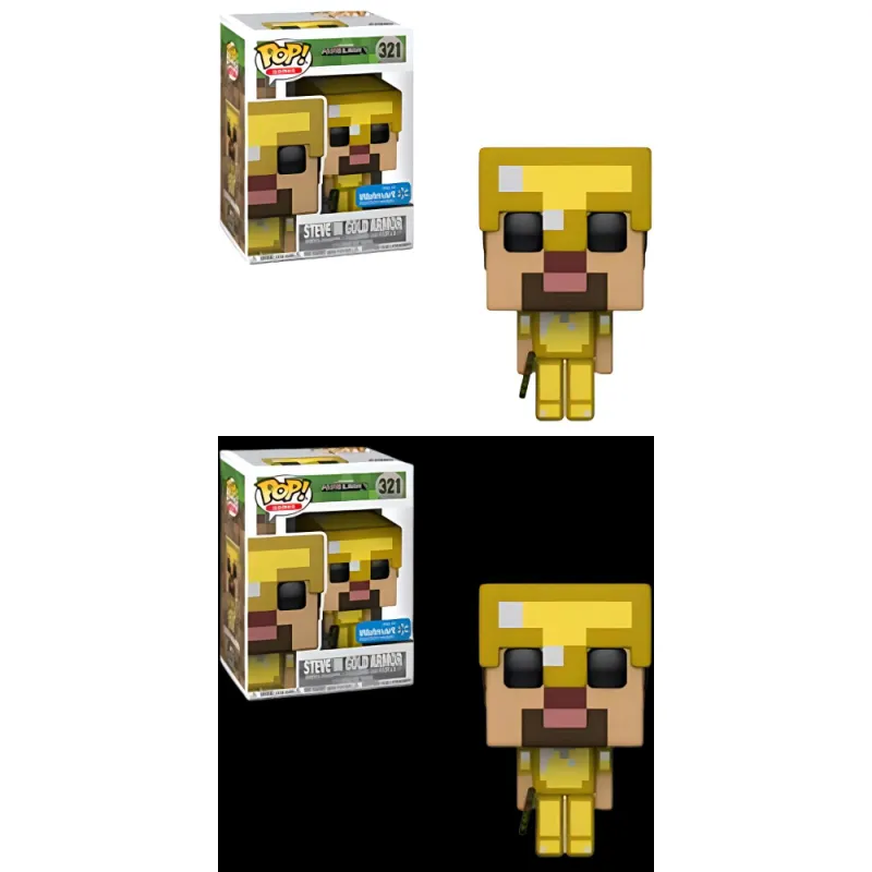 Funko Pop! Games Minecraft Steve In Gold Armor Walmart Exclusive Figure #321-2