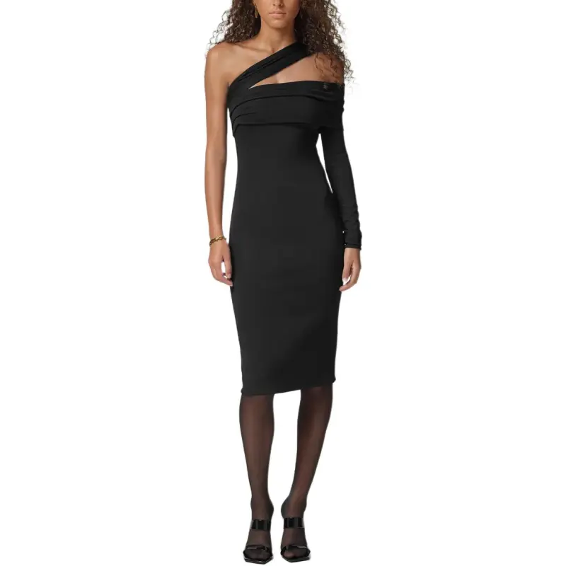 VERSACE Cut Out Detailed One Shoulder Dress-1