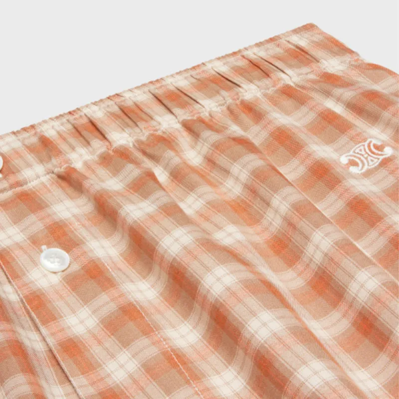 CELINE Boxer Shorts In Check Silk-2