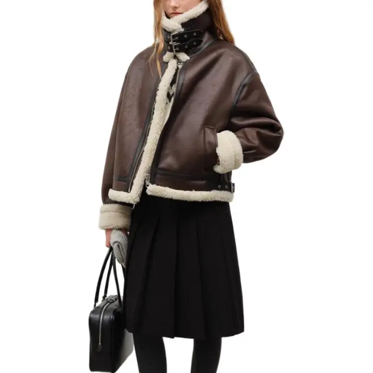 Dunst Loose Fit Line Shearling Jacket-10