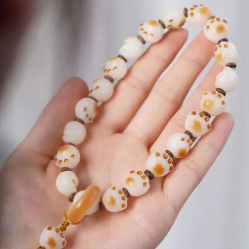 Lordship White Jade Bodhi Bead Chain Unisex-4