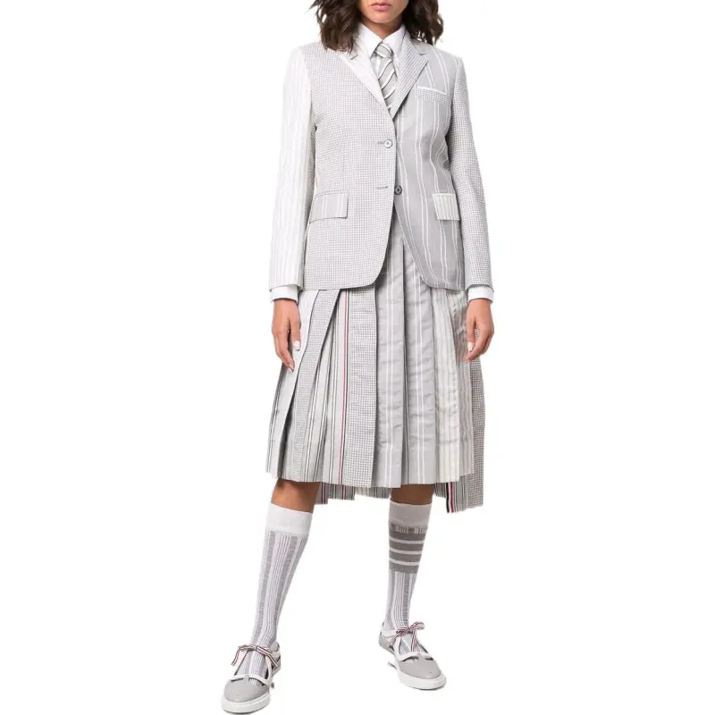 THOM BROWNE Patchwork Single-Breasted Blazer-1