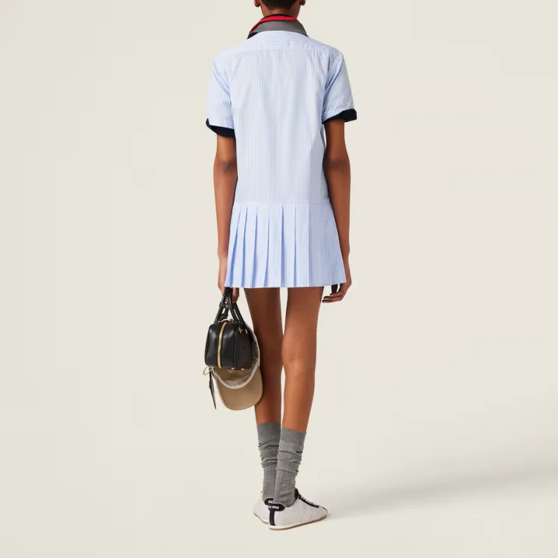 MIU MIU Striped Pleated Dress-2
