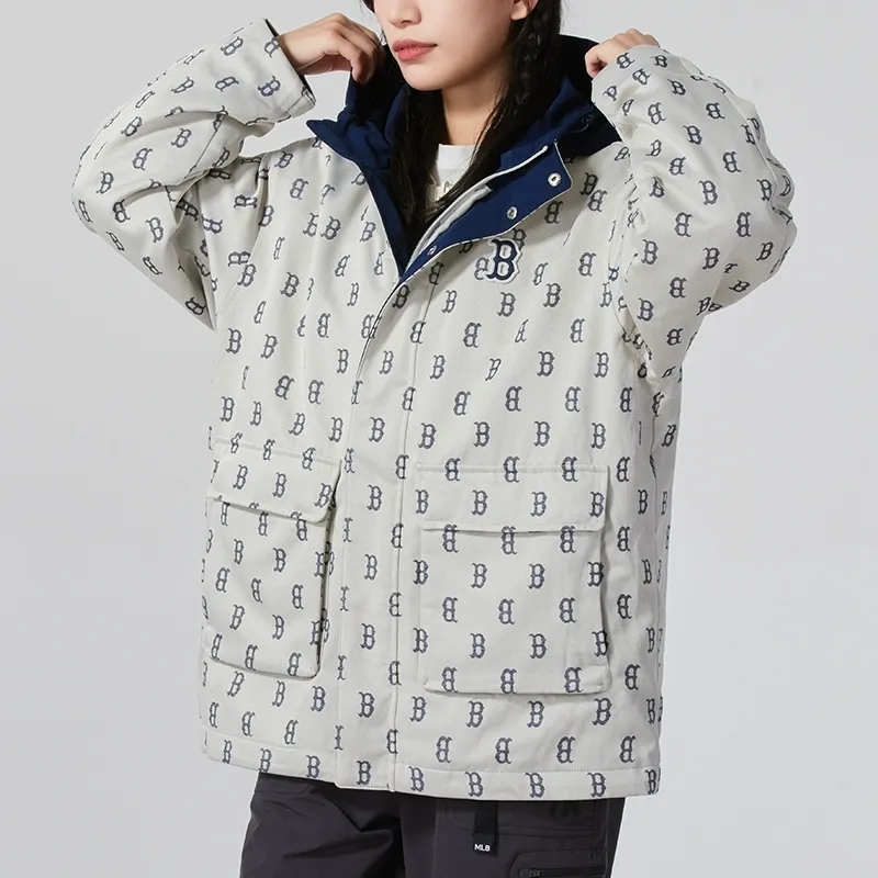 MLB Boston Red Sox Jackets Coats Unisex Dark Cream-5