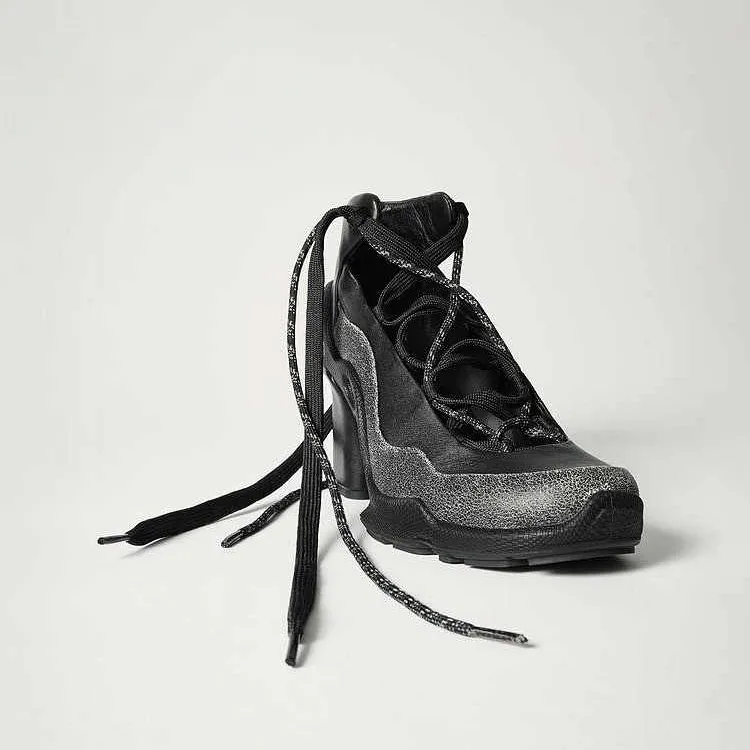 Ecco Biom C Chunky Heel High Heels Women's Black-4