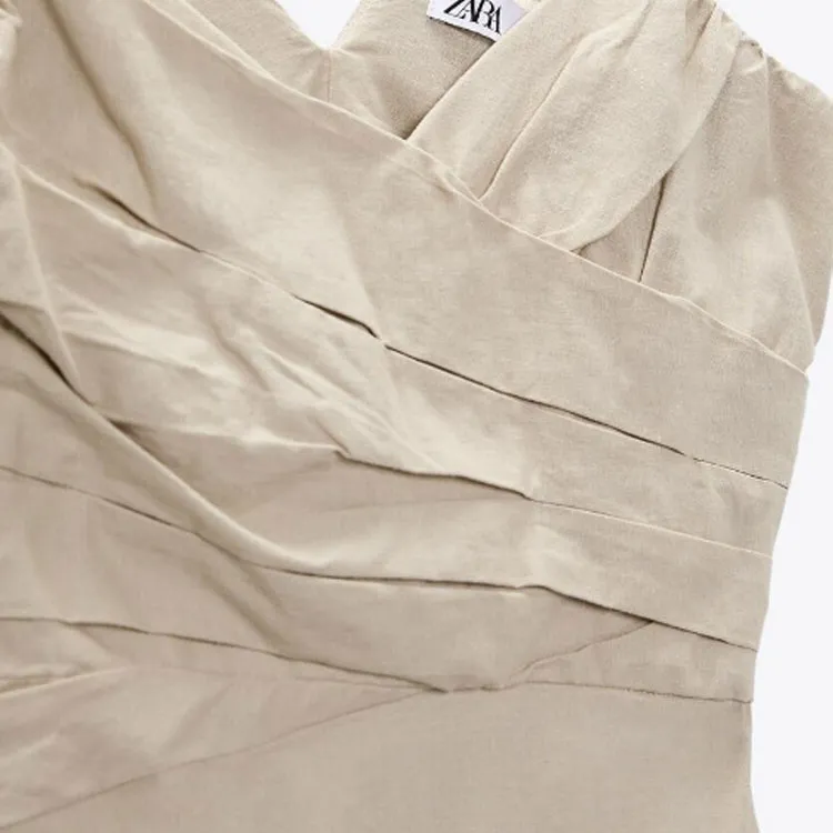 ZARA Slip Dresses Women's Sand-2