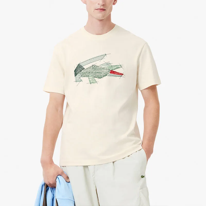 LACOSTE Logo embroidered T shirt-3