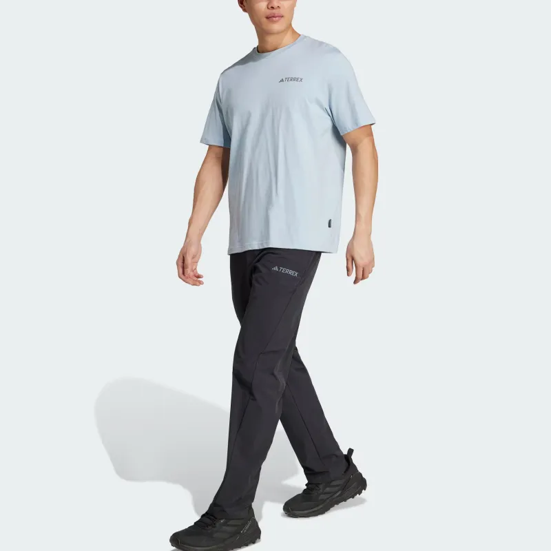 Adidas Terre SS25 POLYGIENE GRAPHIC T Shirt Men's Blue/Yellow-4
