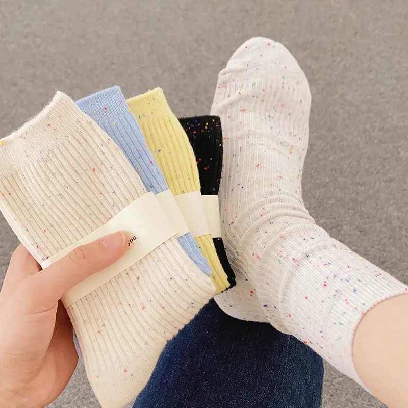 COTTON CHEESE Mid Calf Socks Women's 5 Pack-2