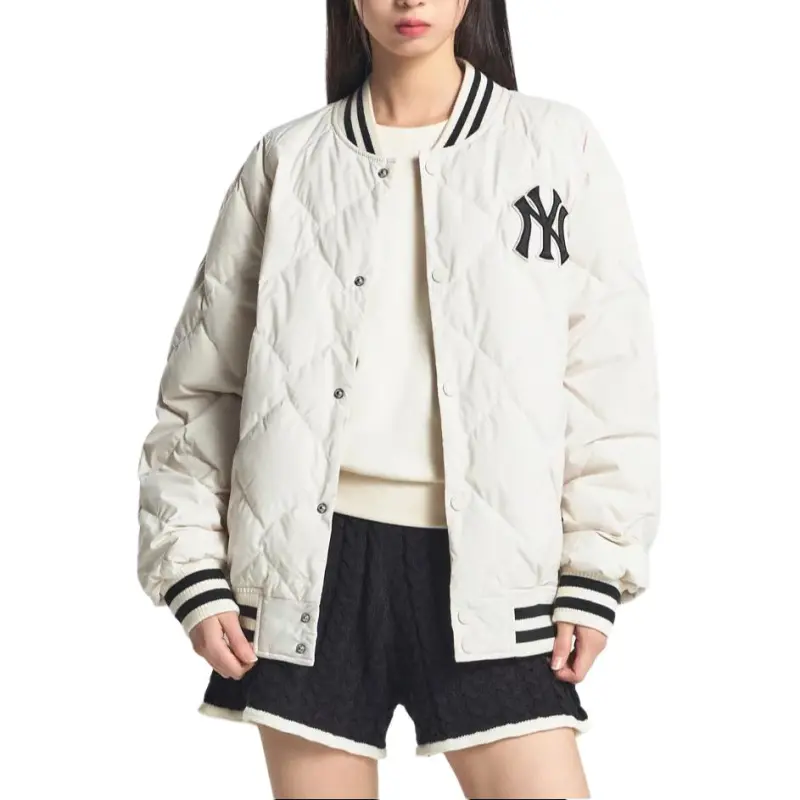 MLB New York Yankees Baseball Jacket Unisex Ecru-3