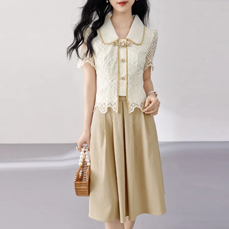 OUNIXUE Shirt Matching Set Women's-2