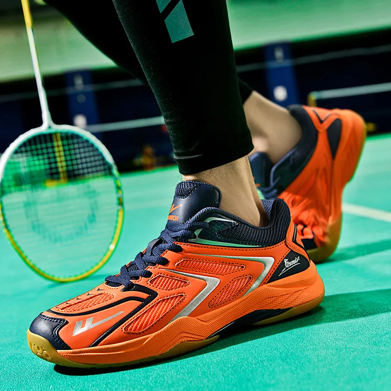 Warrior Cushioning Anti Slip And Wear Resistant Badminton Shoes Unisex Orange-2